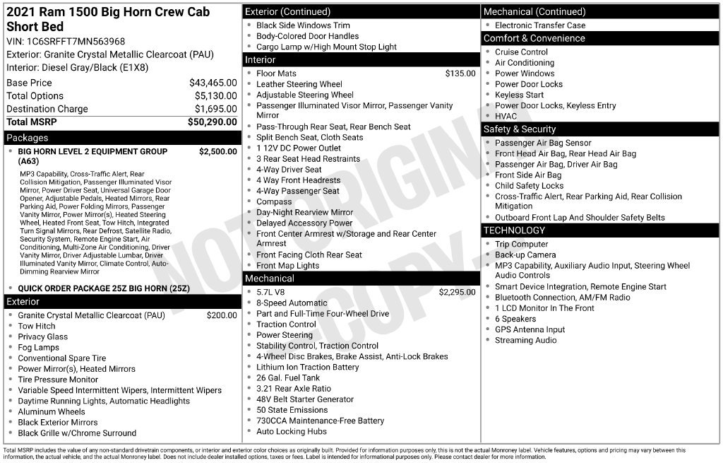 Used 2021 RAM 1500 Big Horn AWD/4WD image 3