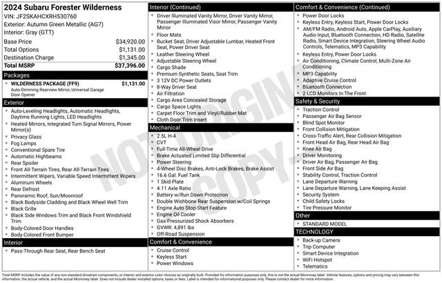 Used 2024 Subaru Forester Wilderness w/ Wilderness Package AWD/4WD image 33