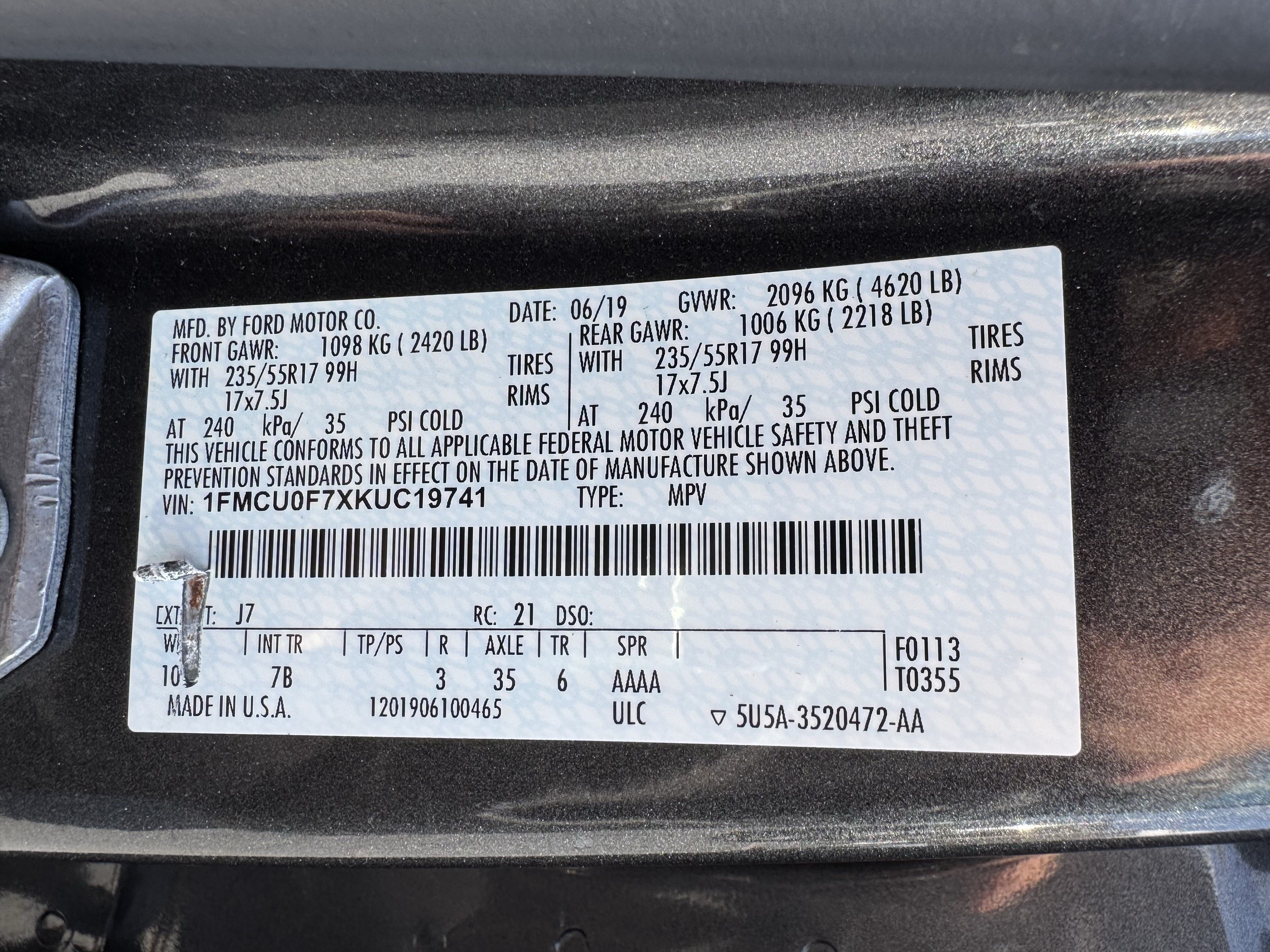 Used 2019 Ford Escape S FWD image 34