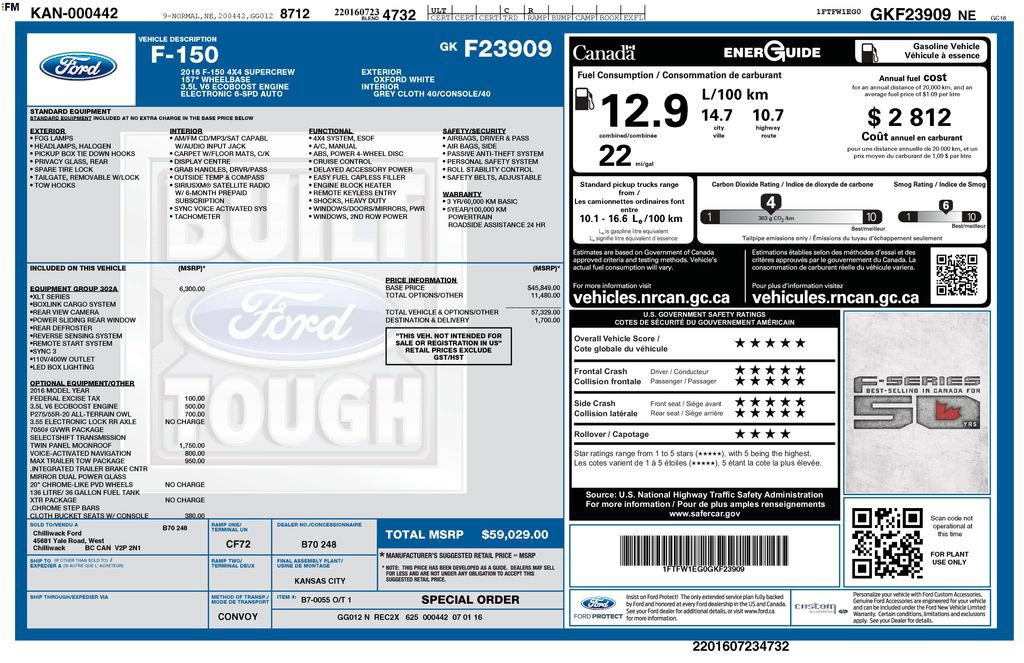 Used 2016 Ford F150 XLT w/ Equipment Group 302A Luxury AWD/4WD image 13