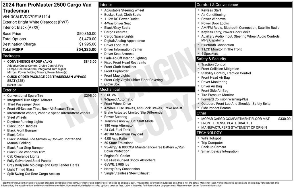 Used 2024 RAM ProMaster 2500 w/ Convenience Group image 15