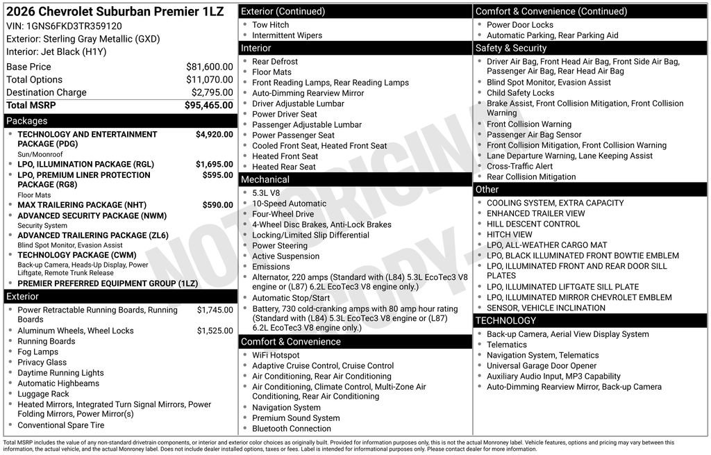 New 2026 Chevrolet Suburban Premier AWD/4WD image 4