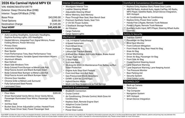 New 2026 Kia Carnival EX image 5