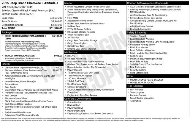 New 2025 Jeep Grand Cherokee L Altitude AWD/4WD image 32