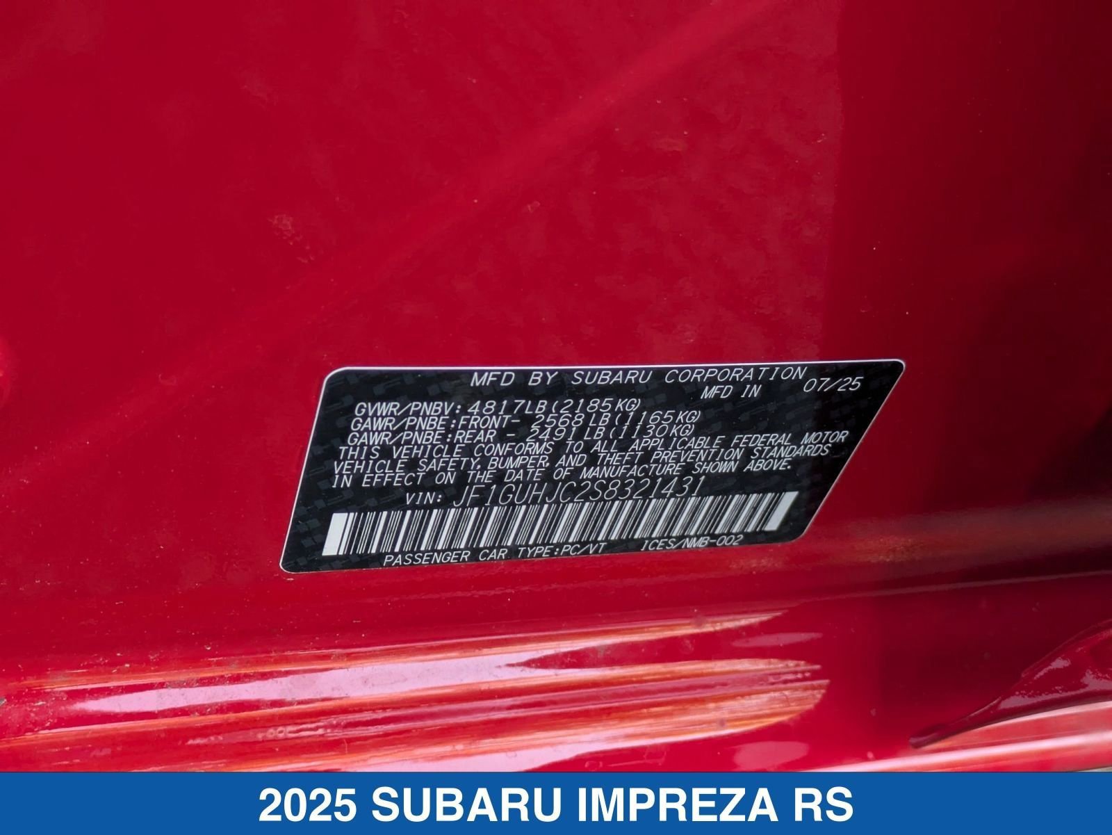 Certified 2025 Subaru Impreza RS AWD/4WD image 30