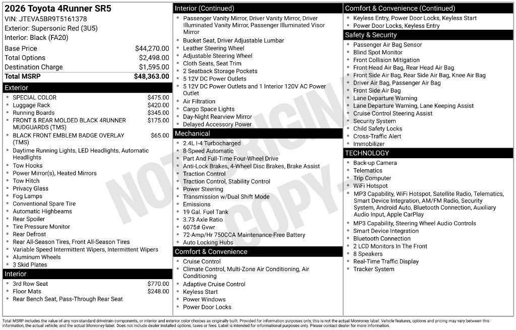 New 2026 Toyota 4Runner SR5 AWD/4WD image 4