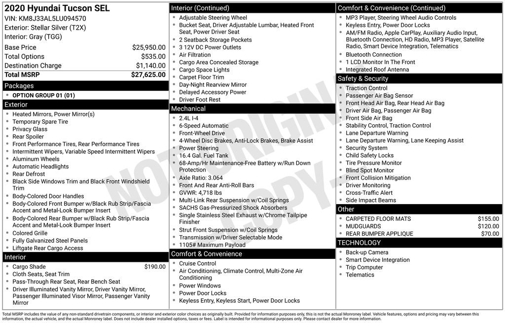 Used 2020 Hyundai Tucson SEL FWD image 35