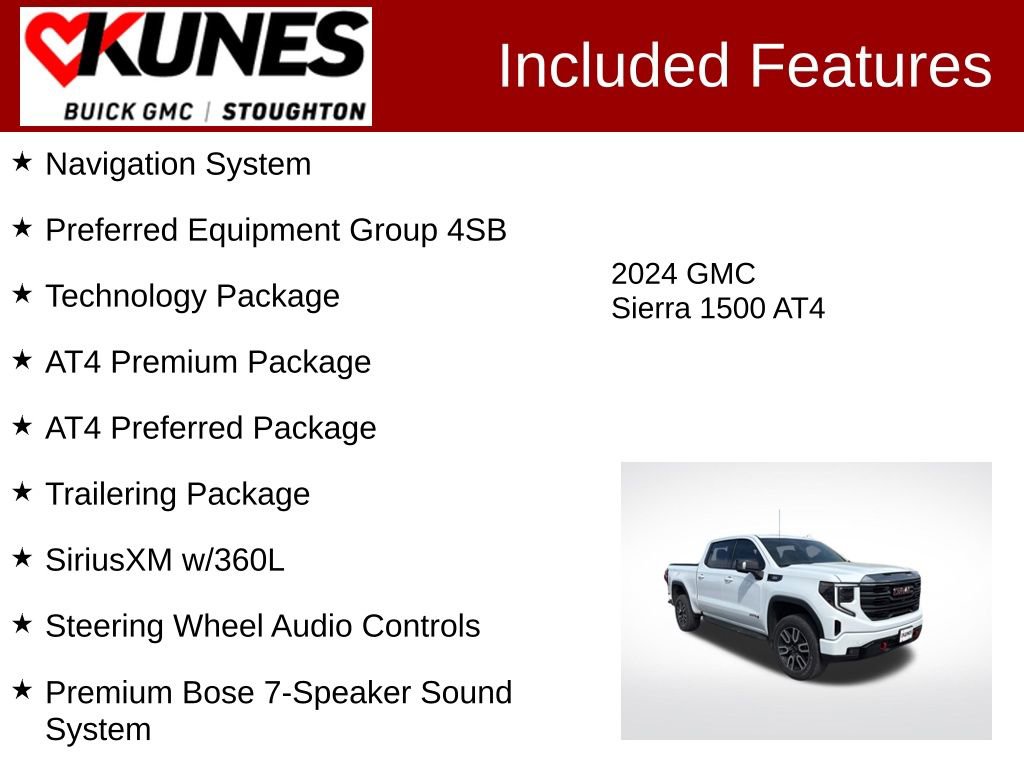 Used 2024 GMC Sierra 1500 AT4 w/ Technology Package AWD/4WD image 3