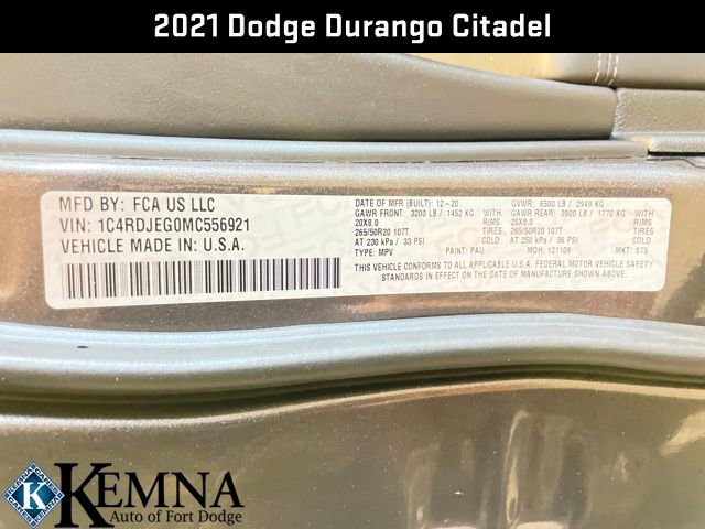 Used 2021 Dodge Durango Citadel image 32