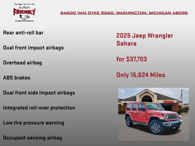 Used 2025 Jeep Wrangler Sahara w/ Safety Group AWD/4WD image 20