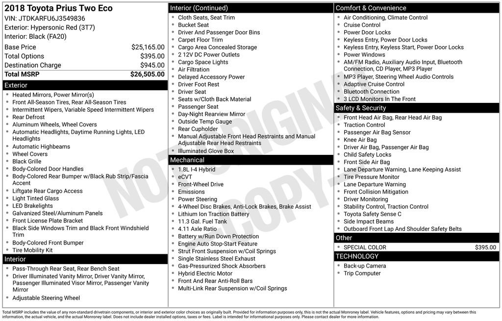 Used 2018 Toyota Prius Two image 3