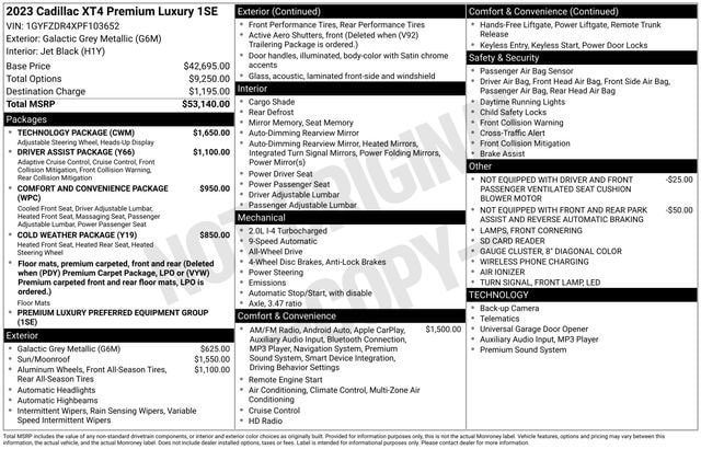 Certified 2023 Cadillac XT4 Premium Luxury w/ Technology Package image 36