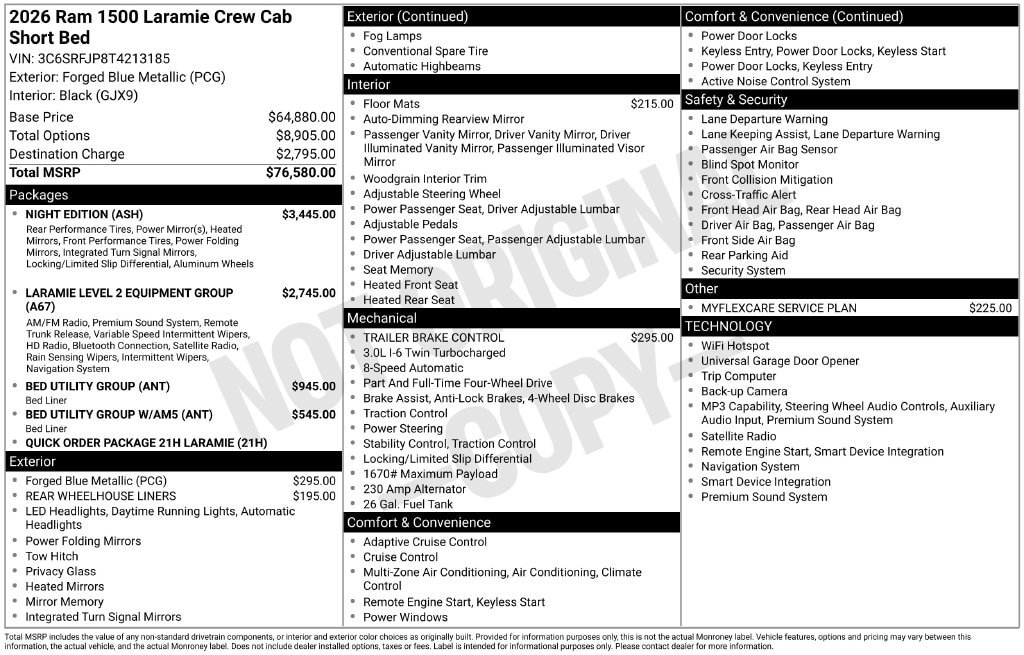New 2026 RAM 1500 Laramie w/ Night Edition AWD/4WD image 54