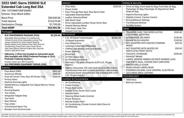 Used 2022 GMC Sierra 2500 SLE w/ SLE Convenience Package AWD/4WD image 7