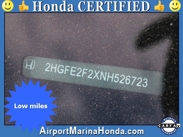 Certified 2022 Honda Civic LX image 28