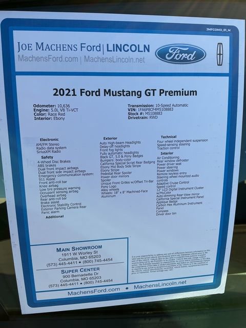 Used 2021 Ford Mustang GT Premium w/ California Special Package image 10