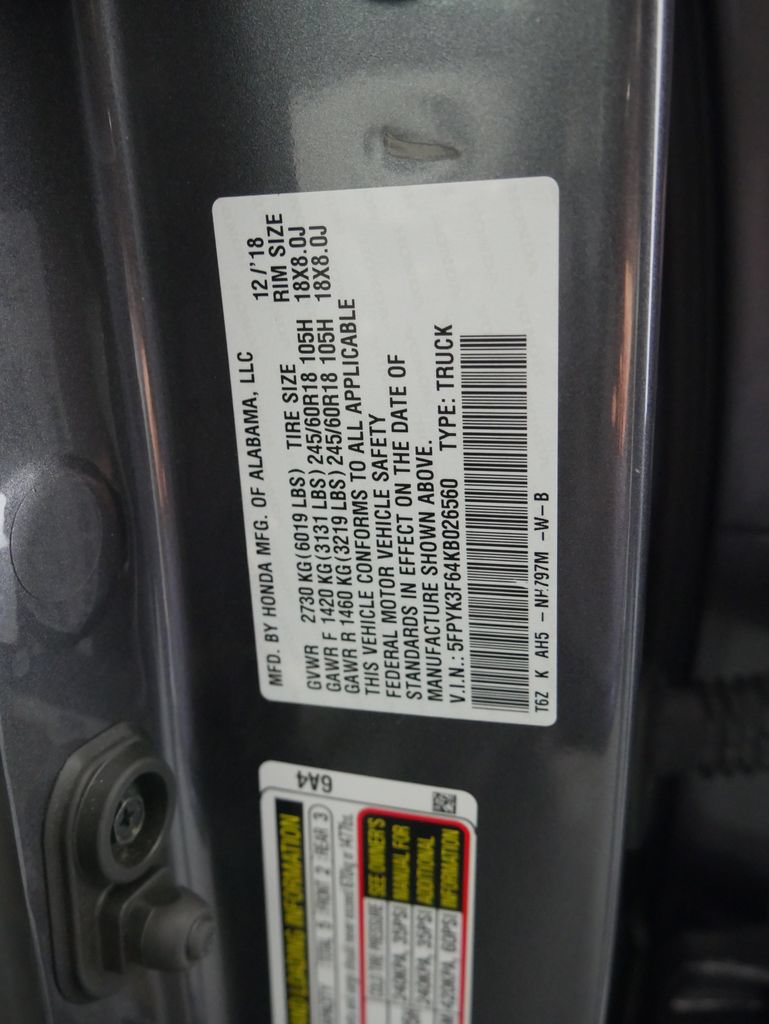 Used 2019 Honda Ridgeline RTL-T image 17