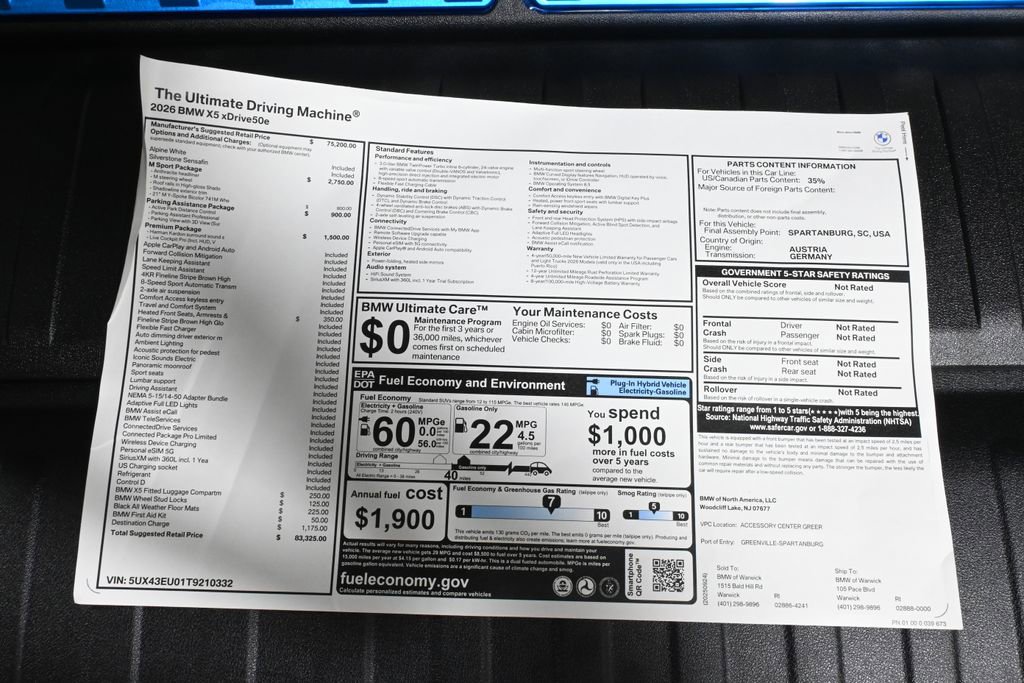 Used 2026 BMW X5 xDrive50e w/ M Sport Package AWD/4WD image 39