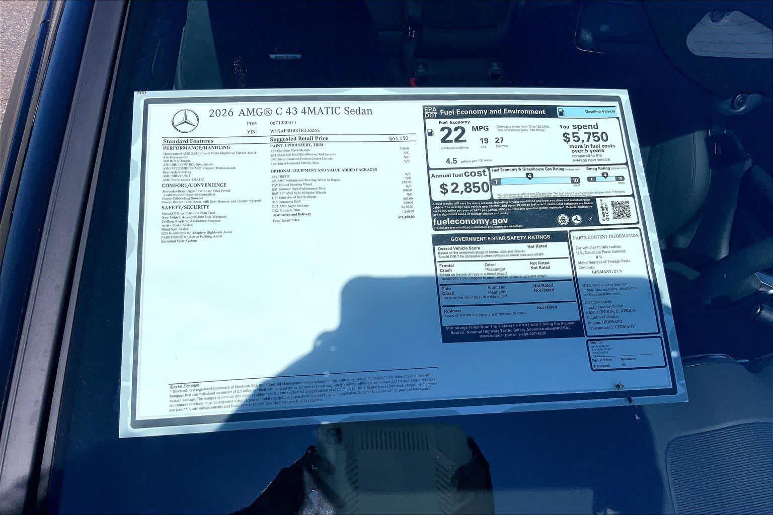 New 2026 Mercedes-Benz C 43 AMG 4MATIC Sedan image 19