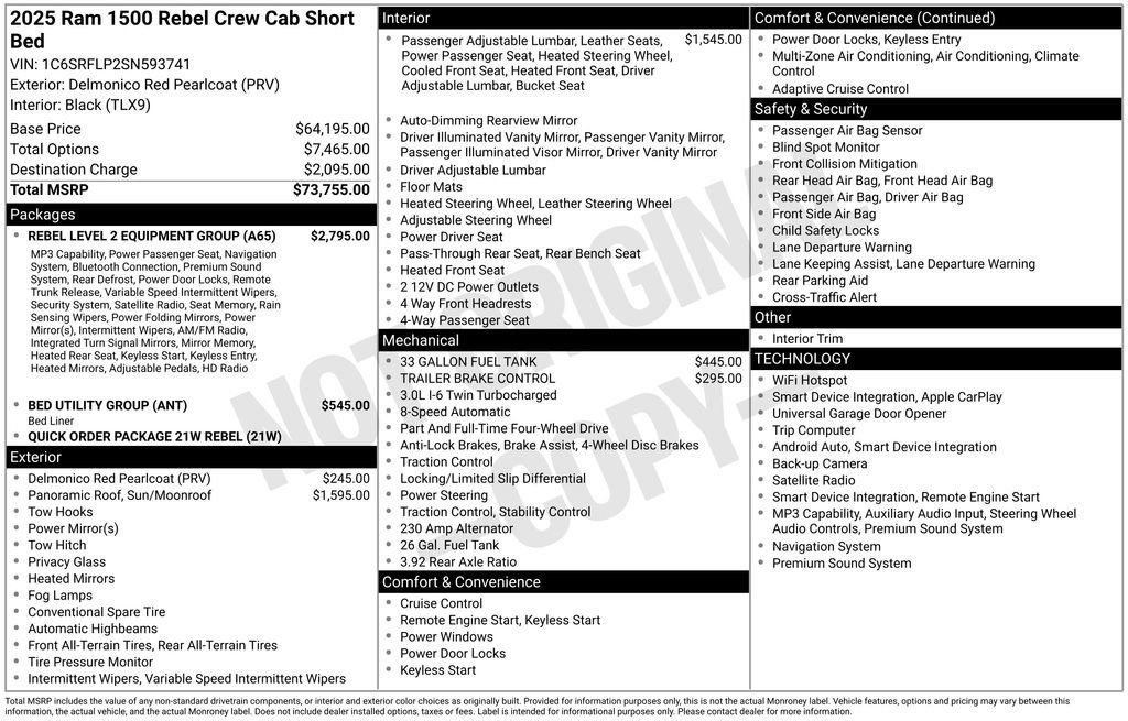 Used 2025 RAM 1500 Rebel w/ Rebel Level 2 Equipment Group AWD/4WD image 1