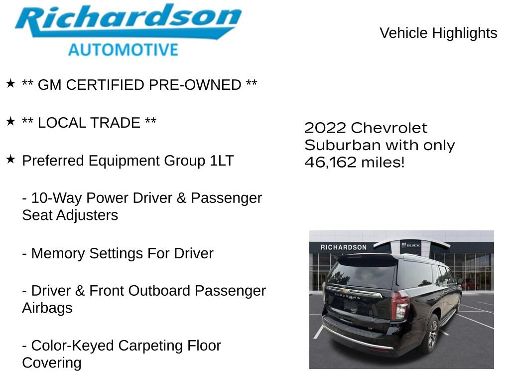 Used 2022 Chevrolet Suburban LT w/ Luxury Package AWD/4WD image 11