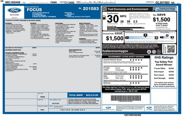 Used 2016 Ford Focus SE w/ SE Sport Package FWD image 33