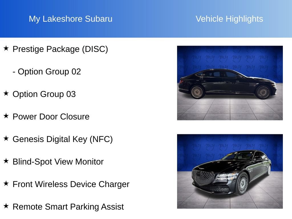 Used 2022 Genesis G80 2.5T w/ Prestige Package AWD/4WD image 11