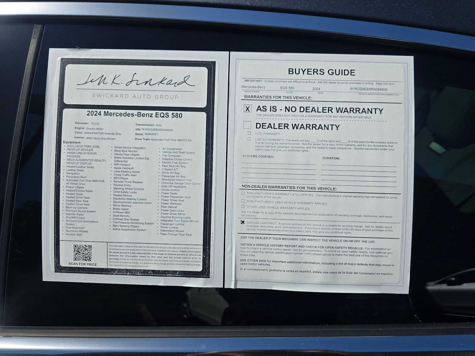 Certified 2024 Mercedes-Benz EQS 580 4MATIC Sedan image 16