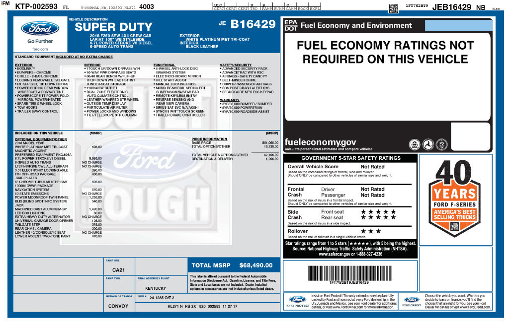 Used 2018 Ford F250 Lariat w/ FX4 Off-Road Package AWD/4WD image 10