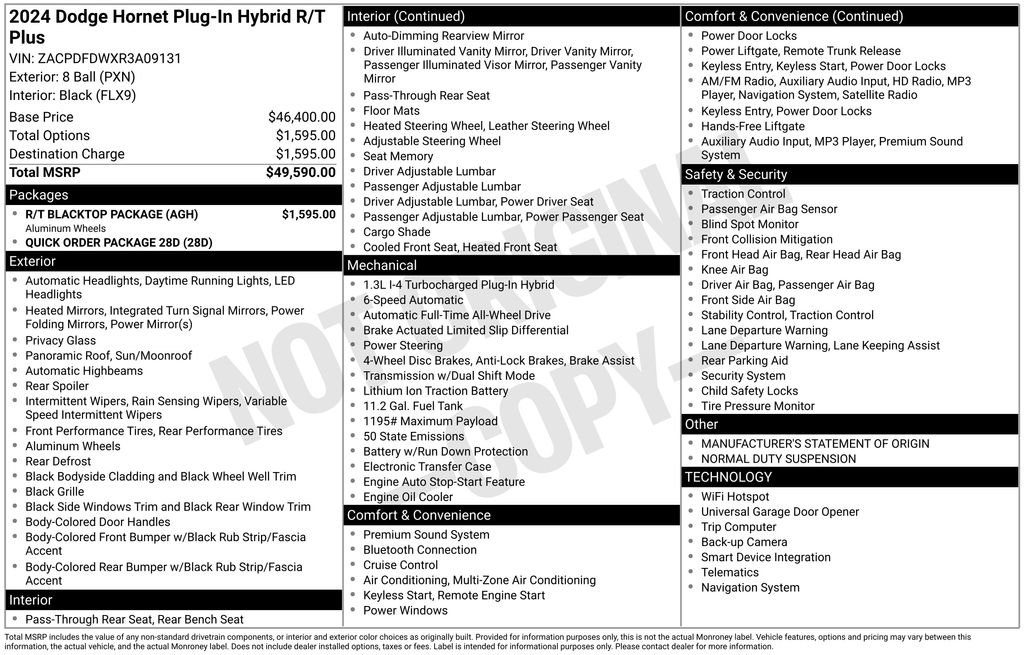 New 2024 Dodge Hornet R/T Plus w/ R/T Blacktop Package image 15