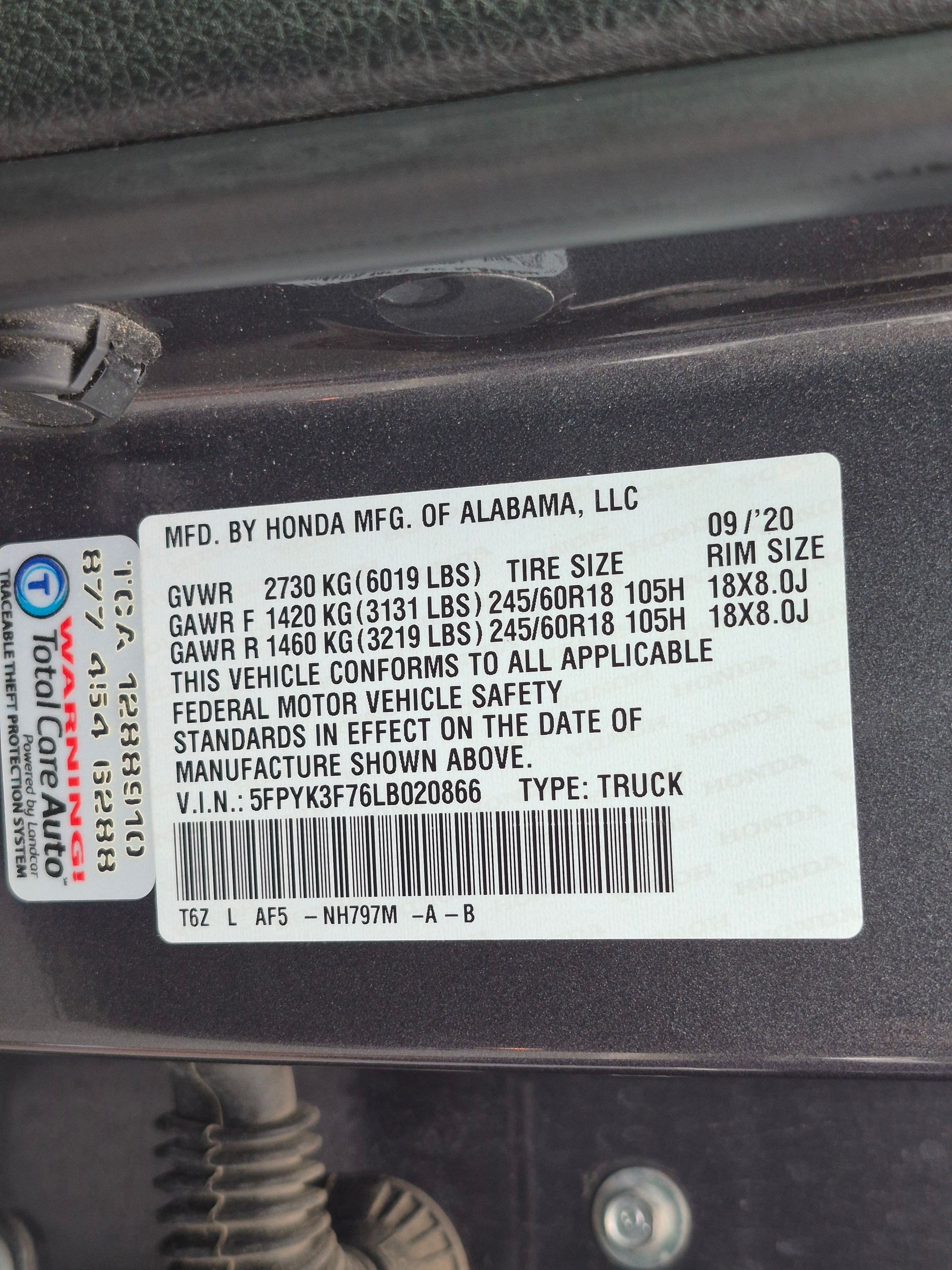 Certified 2020 Honda Ridgeline RTL-E image 34