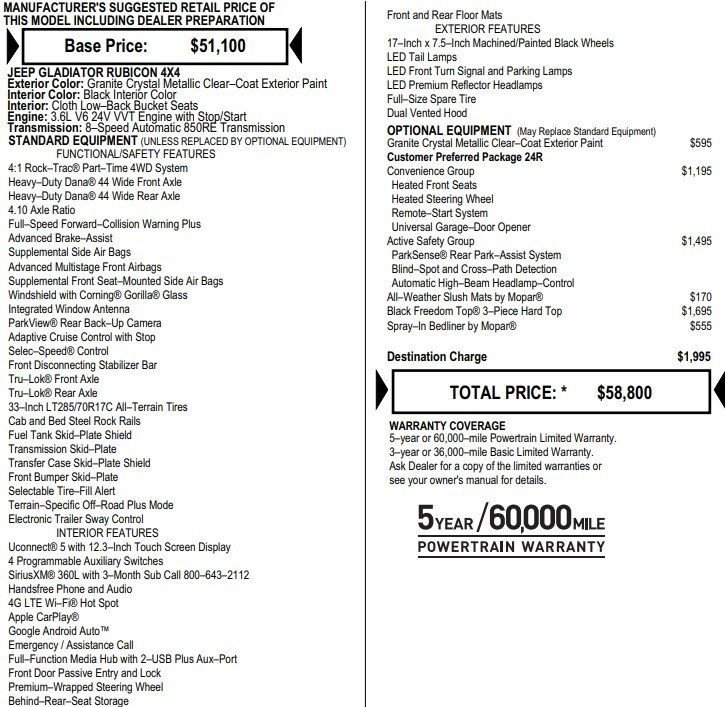 Used 2025 Jeep Gladiator Rubicon w/ Safety Group image 2