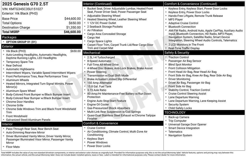 Used 2025 Genesis G70 2.5T image 4