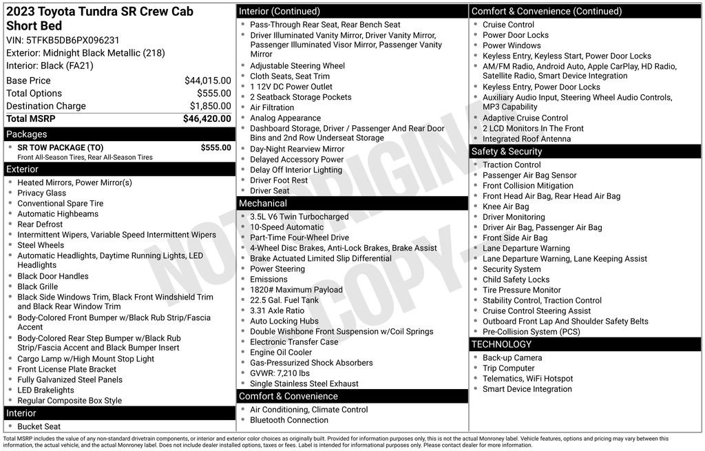 Used 2023 Toyota Tundra SR w/ SR Tow Package image 14