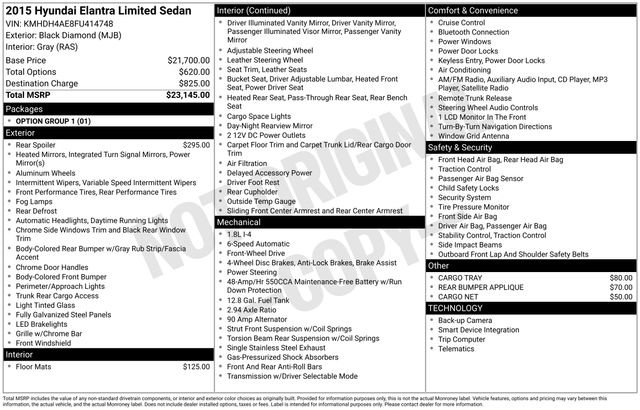 Used 2015 Hyundai Elantra Limited image 19