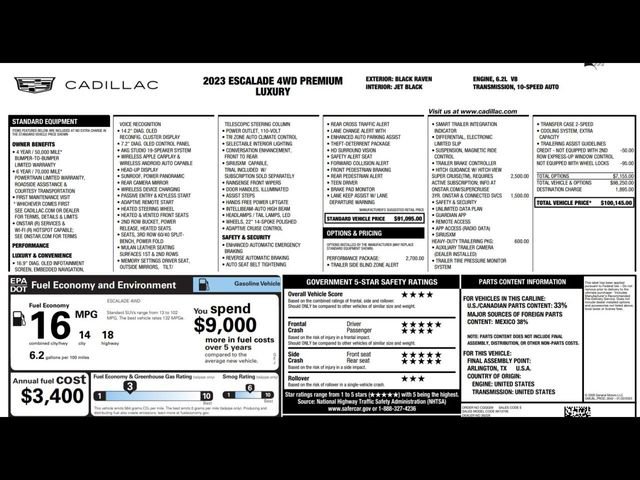 Used 2023 Cadillac Escalade Premium Luxury w/ Performance Package image 3