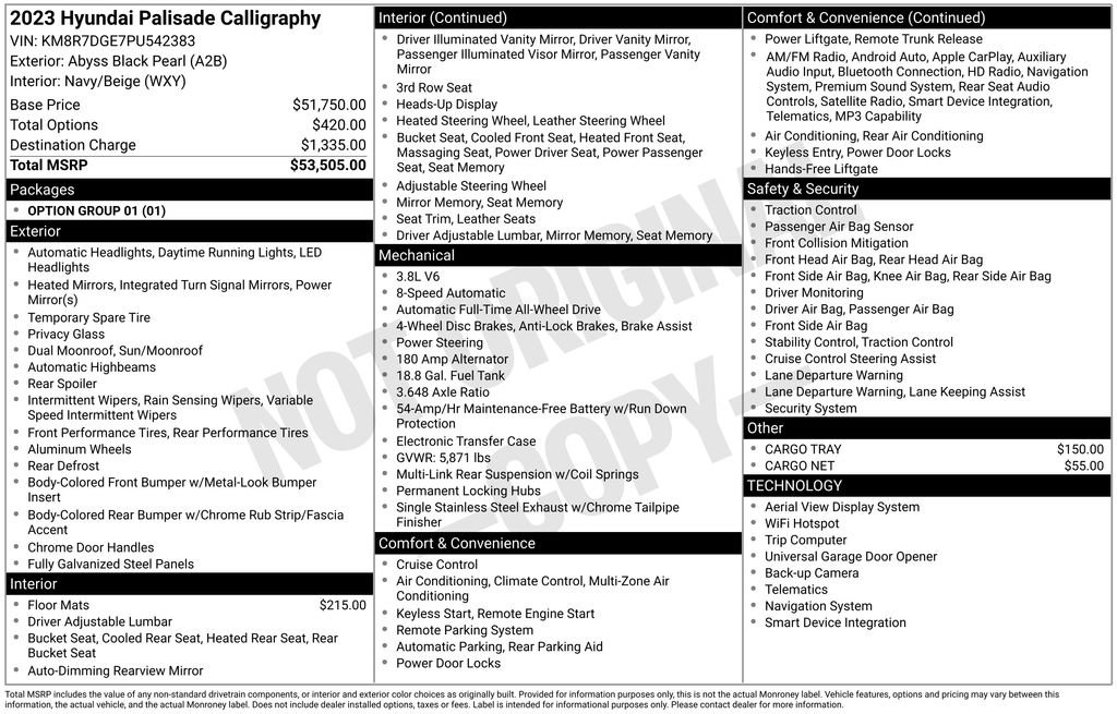 Certified 2023 Hyundai Palisade Calligraphy image 5
