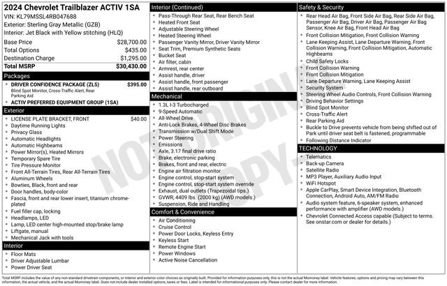 Used 2024 Chevrolet TrailBlazer ACTIV w/ Driver Confidence Package AWD/4WD image 6