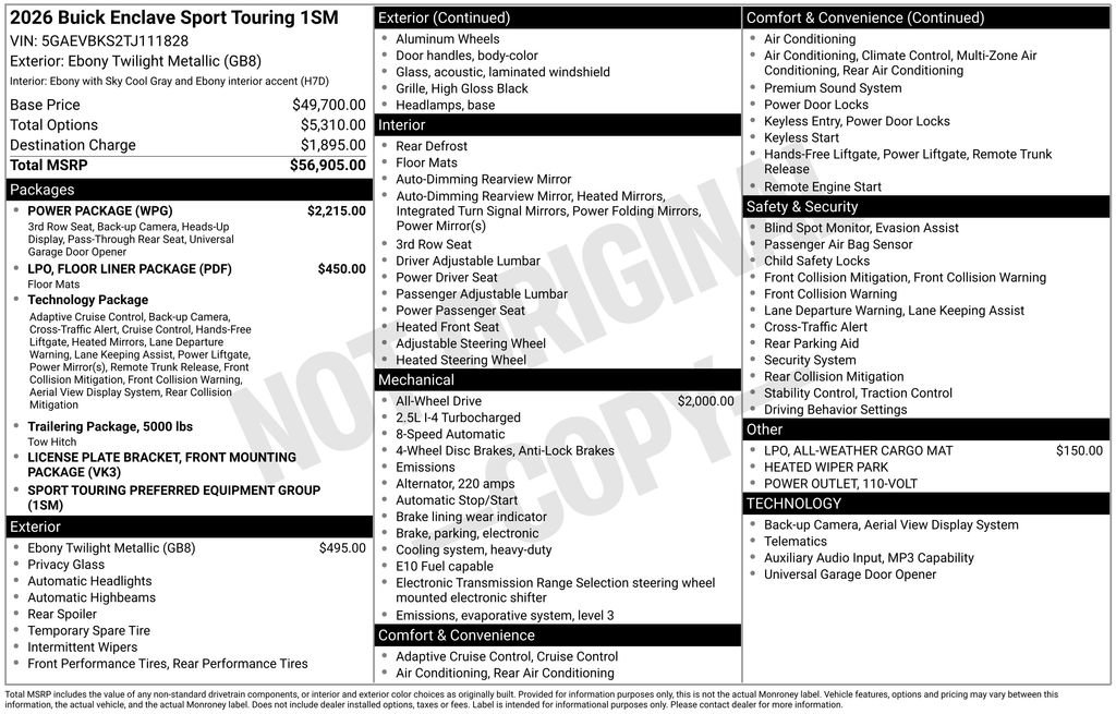 Used 2026 Buick Enclave Sport Touring w/ Power Package image 7