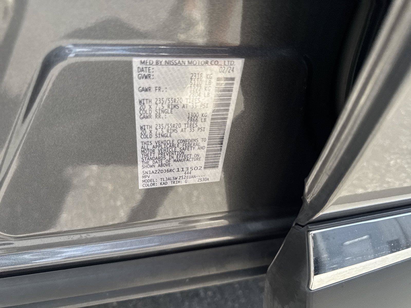 Certified 2024 Nissan Murano Platinum w/ Cargo Package FWD image 31