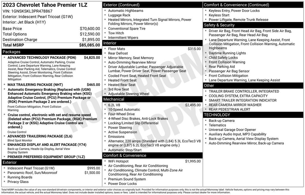 Used 2023 Chevrolet Tahoe Premier w/ Advanced Technology Package AWD/4WD image 4
