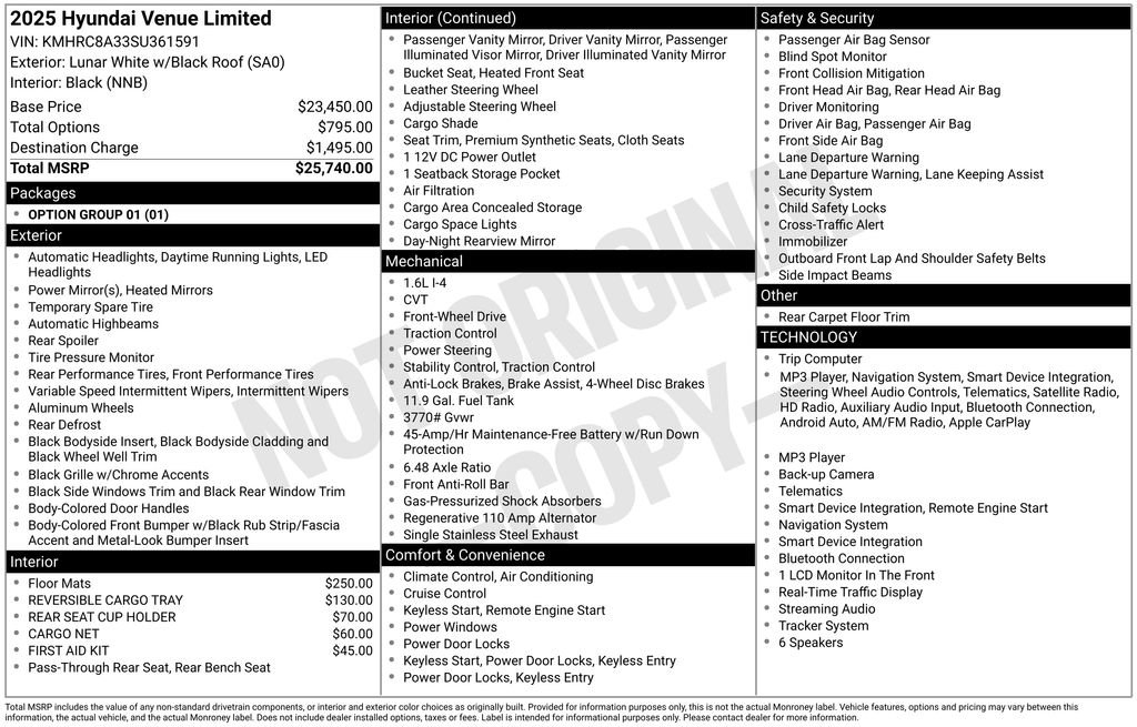 Used 2025 Hyundai Venue Limited FWD image 16