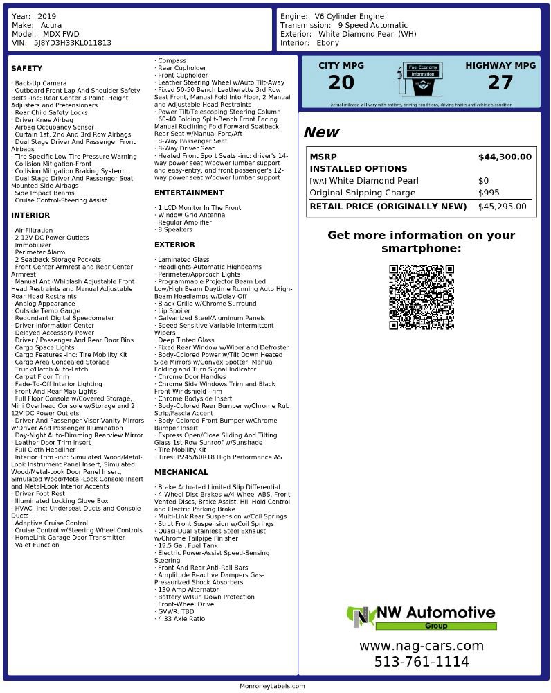 Used 2019 Acura MDX FWD image 2
