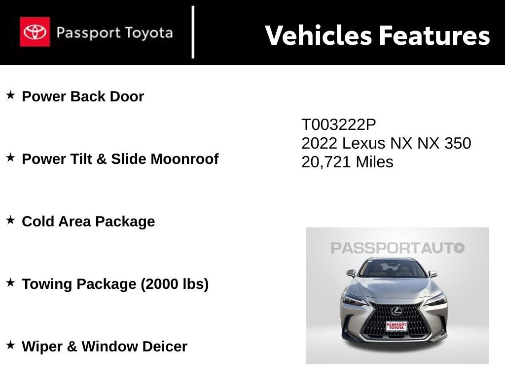 Used 2022 Lexus NX 350 AWD w/ Cold Area Package image 10