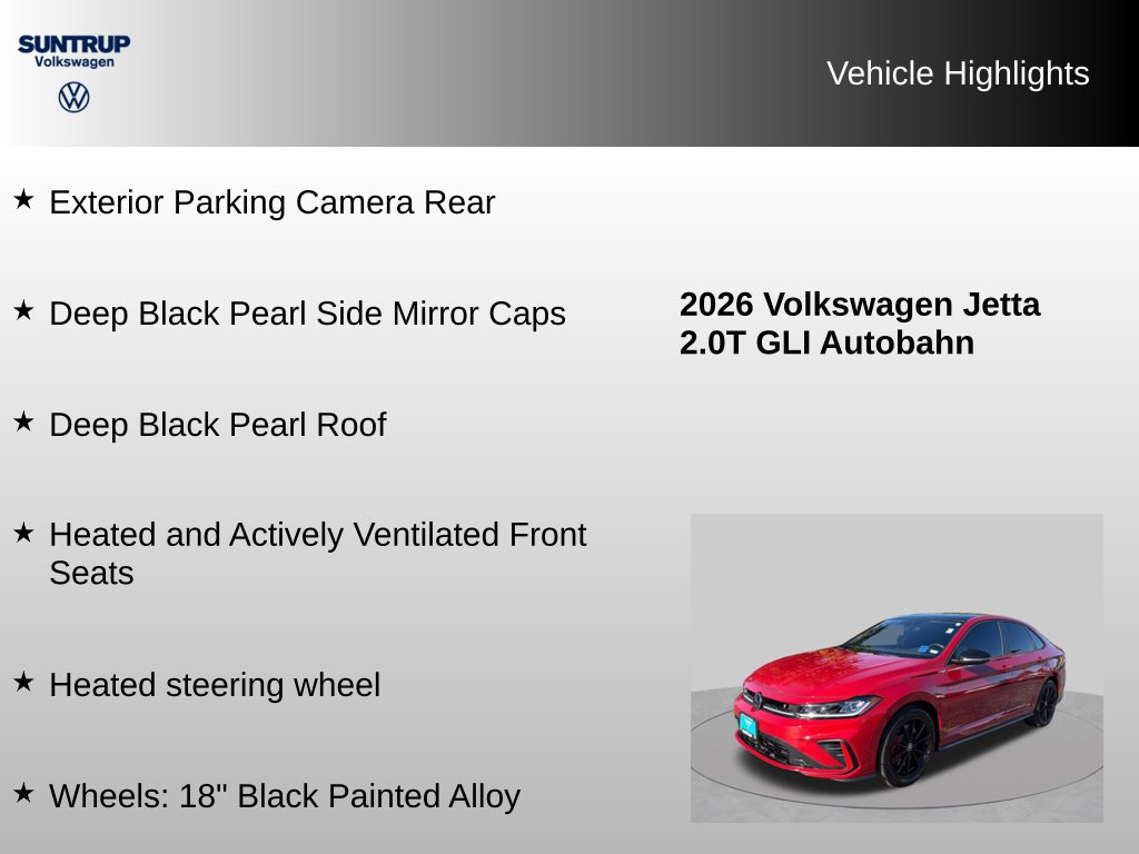 Used 2026 Volkswagen Jetta GLI Autobahn w/ GLI Black Package FWD image 16