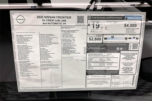 New 2026 Nissan Frontier SV image 39
