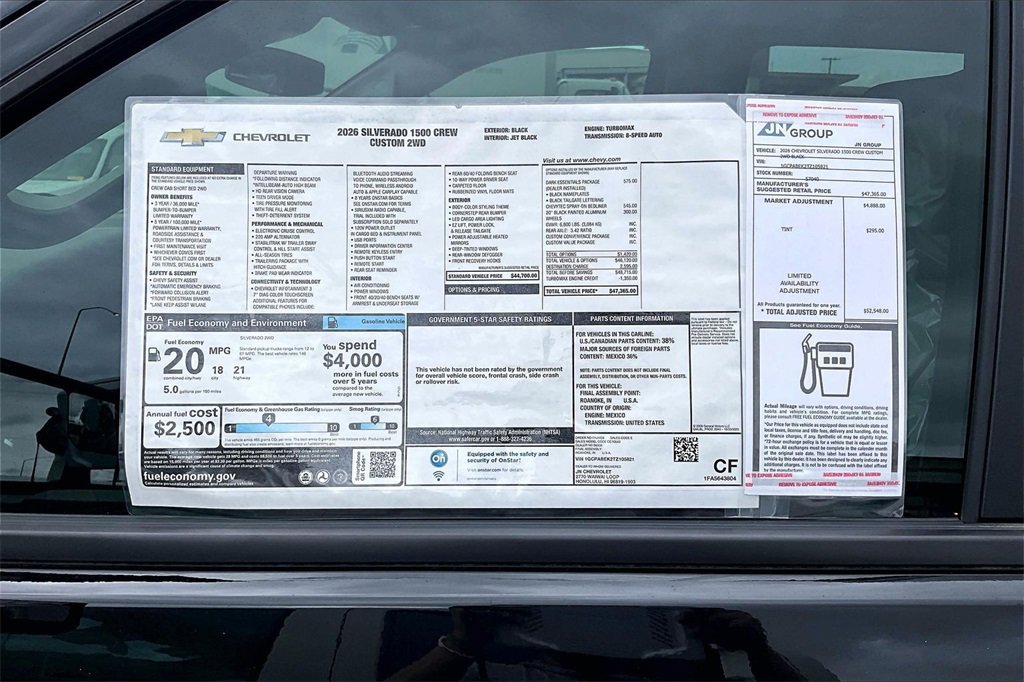 New 2026 Chevrolet Silverado 1500 Custom w/ LPO, Dark Essentials Package image 16