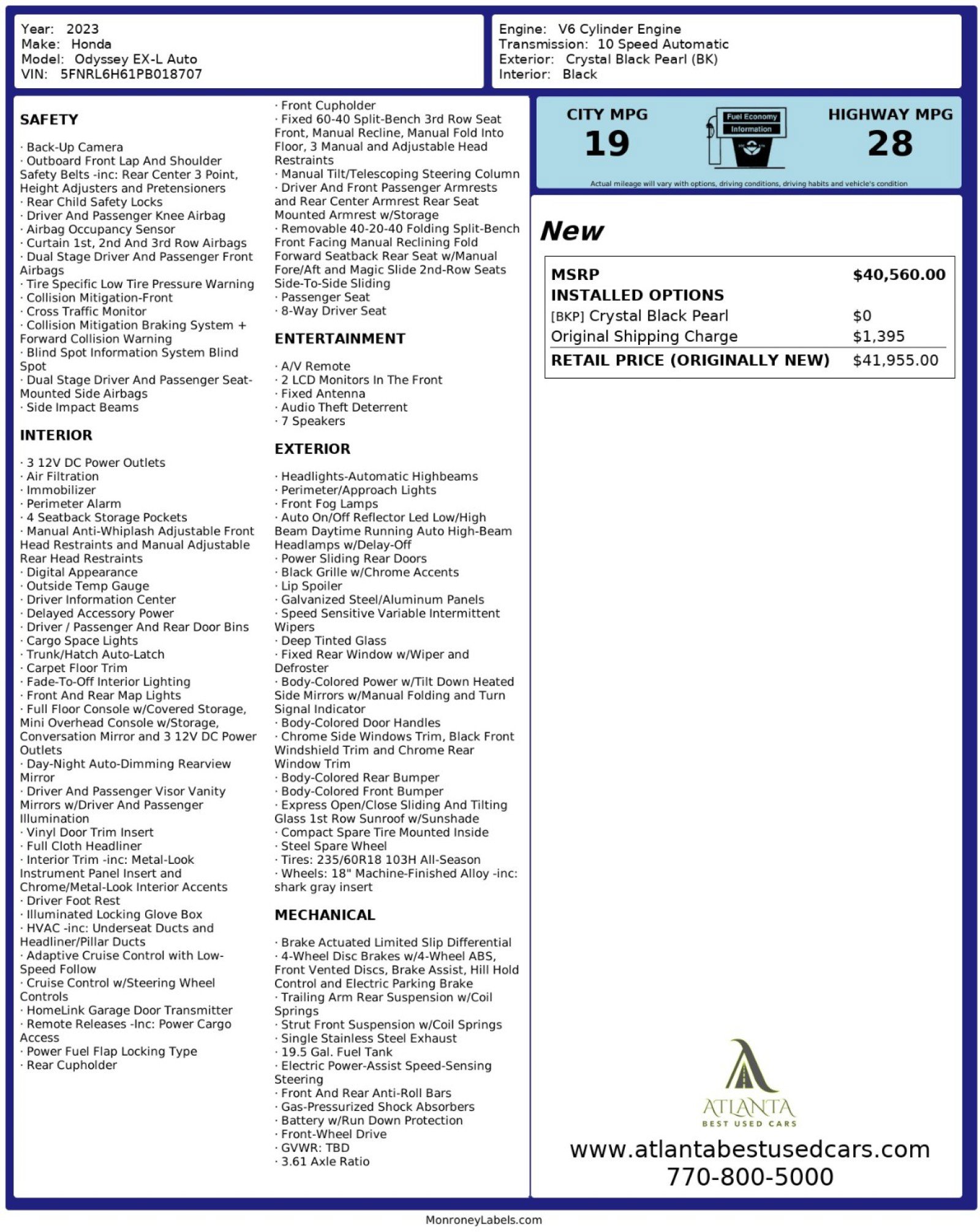 Used 2023 Honda Odyssey EX-L image 55