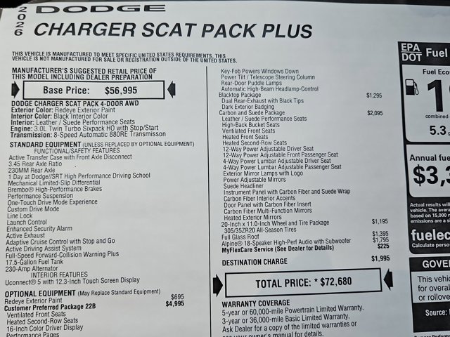 New 2026 Dodge Charger Scat Pack AWD/4WD image 18