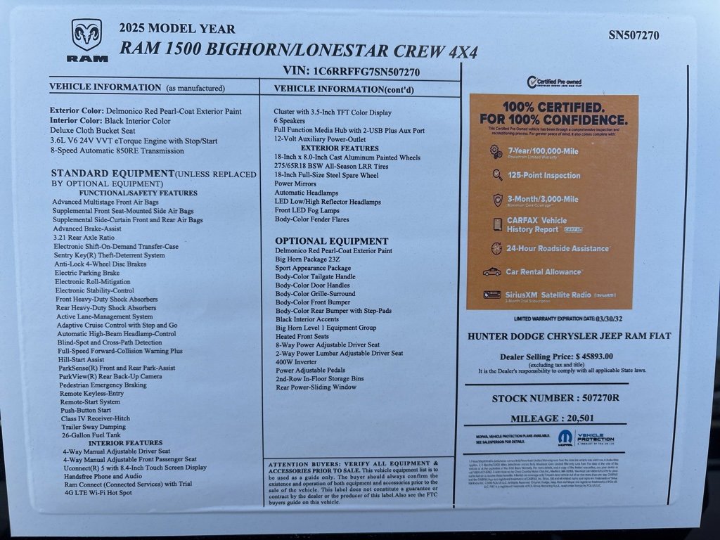 Certified 2025 RAM 1500 Big Horn image 2